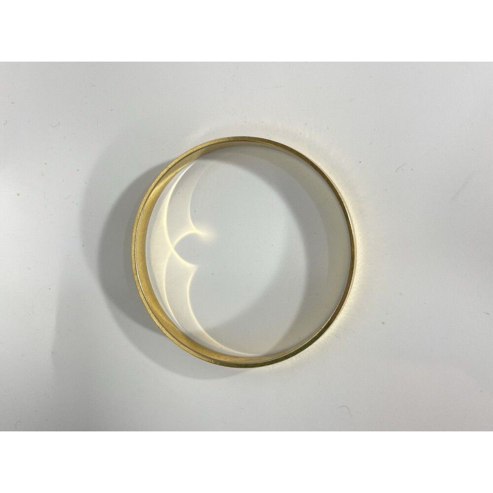 Vintage Monet Gold Plated Bangle Bracelet Etched Design Classic 1970s - Picture 2 of 5